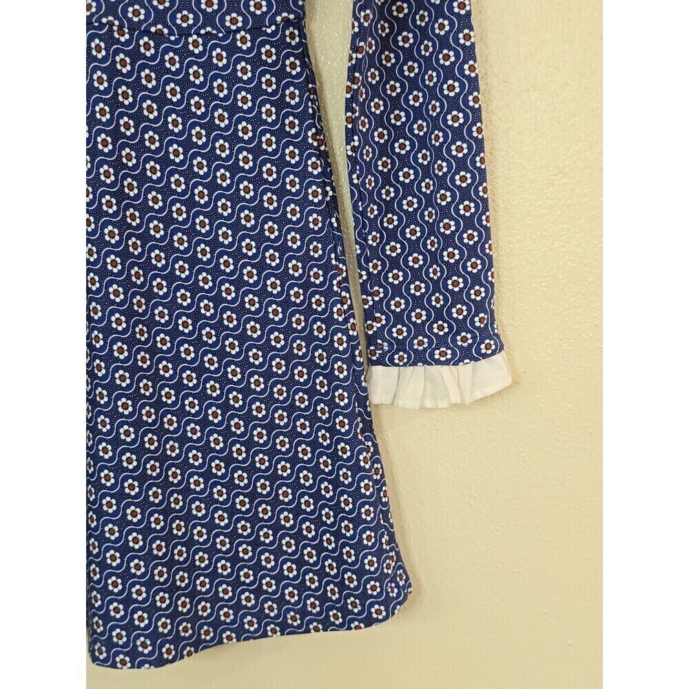 Brooks Brothers Floral Long Sleeve Dress Girls Size Large Blue Red White Ruffle - Picture 7 of 10